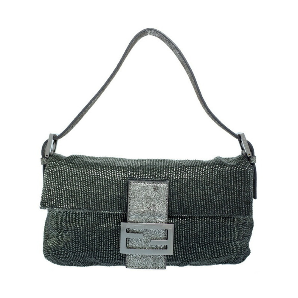 FENDI Baguette Bag Beaded Sequins Semi Shoulder